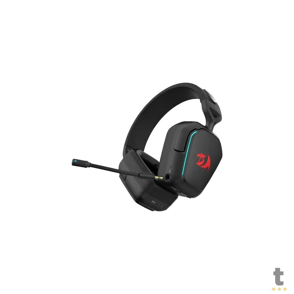 Headset Gamer Sem Fio Redragon Mira 7.1 RGB Microfone Removível C/ Cabo USB Tipo C Preto - H868 Truedata