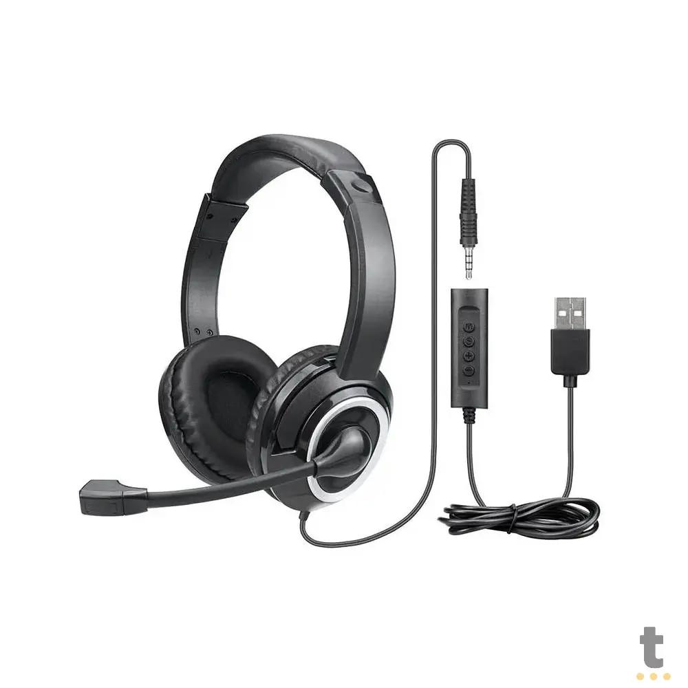Headset Multilaser HF600 40mm Preto P3 C/ Adaptador USB - PH427 Truedata