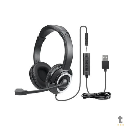 Headset Multilaser HF600 40mm Preto P3 C/ Adaptador USB - PH427 Truedata