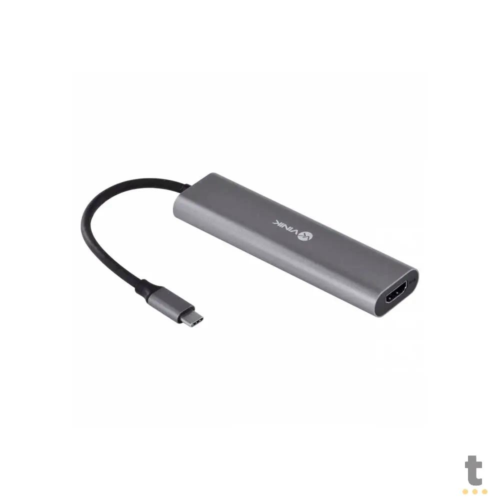 Hub Tipo C 2 Portas Usb + HDMI + Power Delivery 60w Vinik Preto - HC-4 Truedata