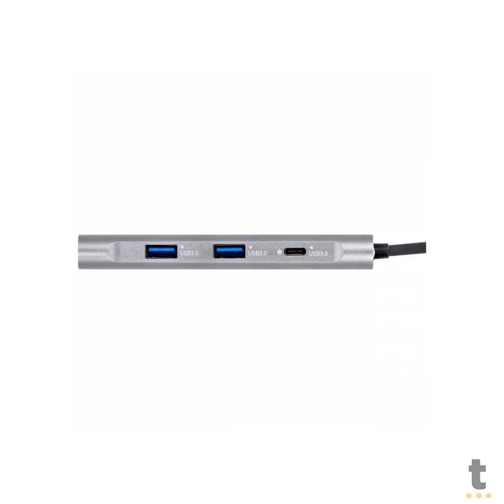 Hub Tipo C 2 Portas Usb + HDMI + Power Delivery 60w Vinik Preto - HC-4 Truedata