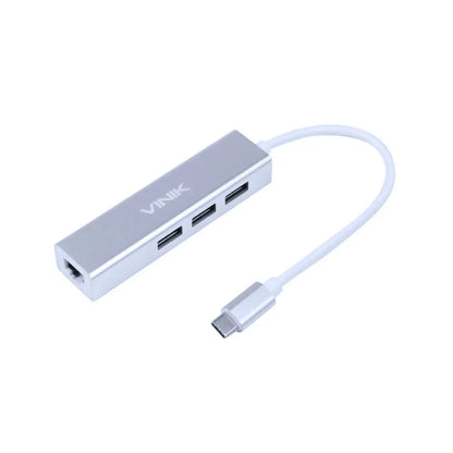 Hub Tipo C 3 Portas Usb 3.0 + Rj45 Truedata