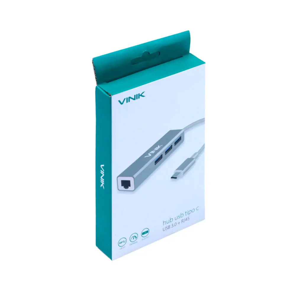 Hub Tipo C 3 Portas Usb 3.0 + Rj45 Truedata