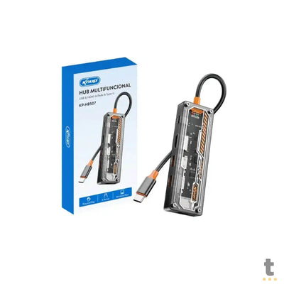 Hub USB Tipo C Multifunção Usb 3.0/2.0 Hdmi Rede Power Delivery Knup - KP-HB507