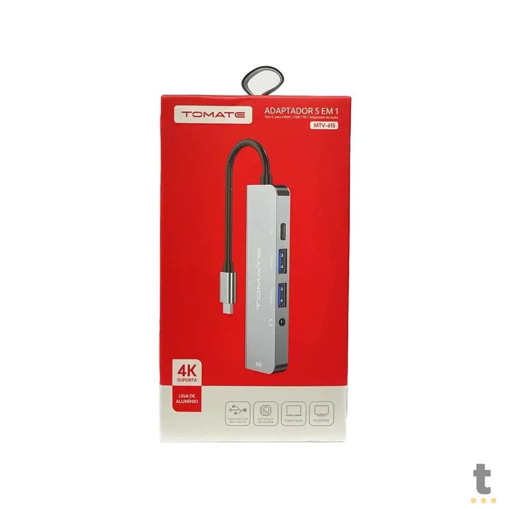 Hub USB Tipo C P/ HDMI + 2 Portas Usb + USB-C Tomate + Audio P2 - MTV-615 Truedata