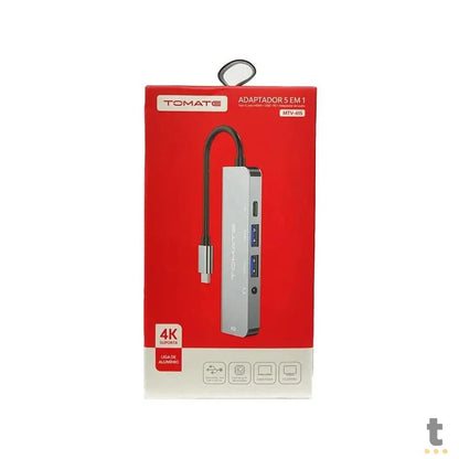 Hub USB Tipo C P/ HDMI + 2 Portas Usb + USB-C Tomate + Audio P2 - MTV-615 Truedata