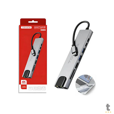 Hub USB Tipo C P/ HDMI + 2 Portas Usb + USB-C + Power Delivery 100W + SD Tomate - MTV-619