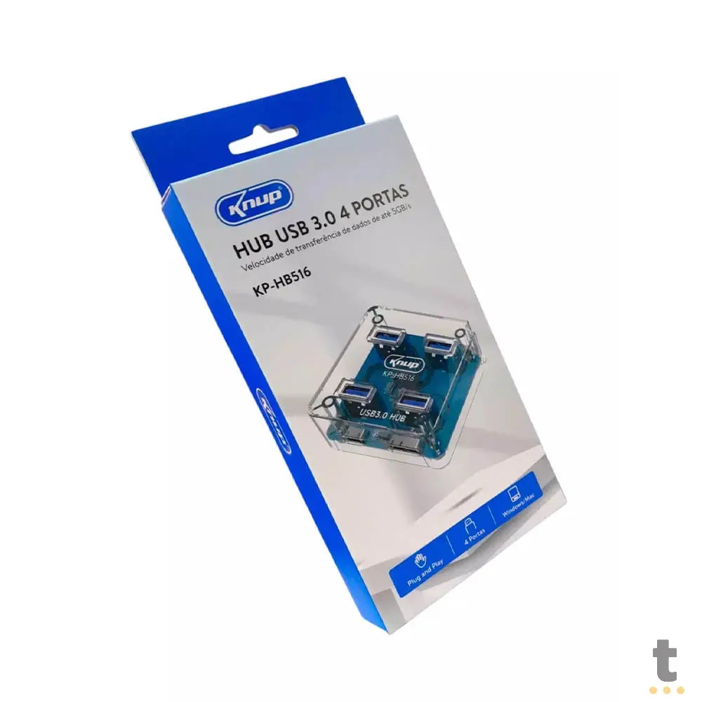 Hub Usb 3.0 4 Portas Knup 5Gb/s - KP-HB516 Truedata