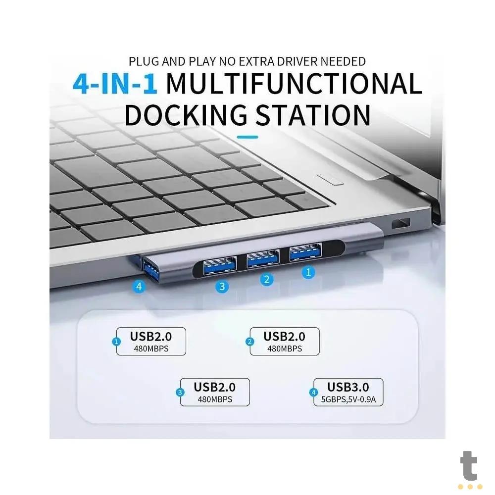 Hub Usb 4 Portas Agold 2.0 High Speed - CBA-29 Truedata