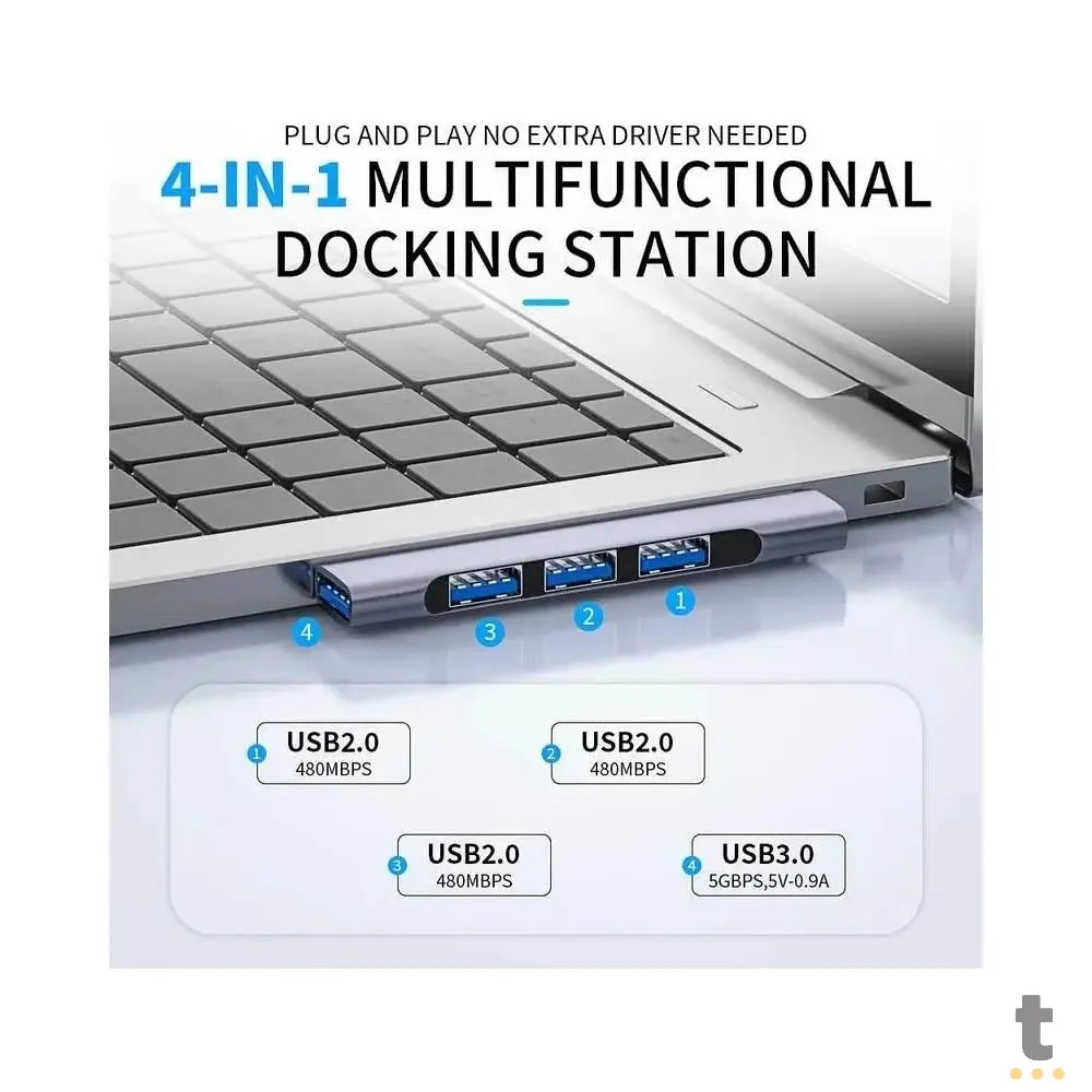Hub Usb 4 Portas Agold 2.0 High Speed - CBA-29 Truedata