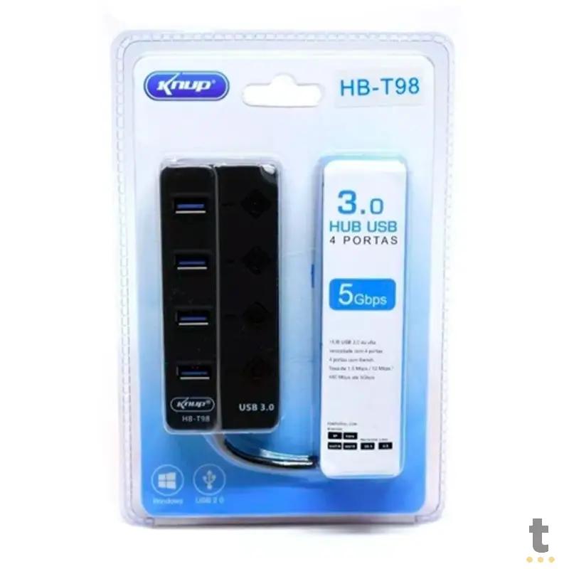 Hub Usb 4 Portas Knup Hb-T98 Usb 3.0 5 Gbps High Speed Truedata