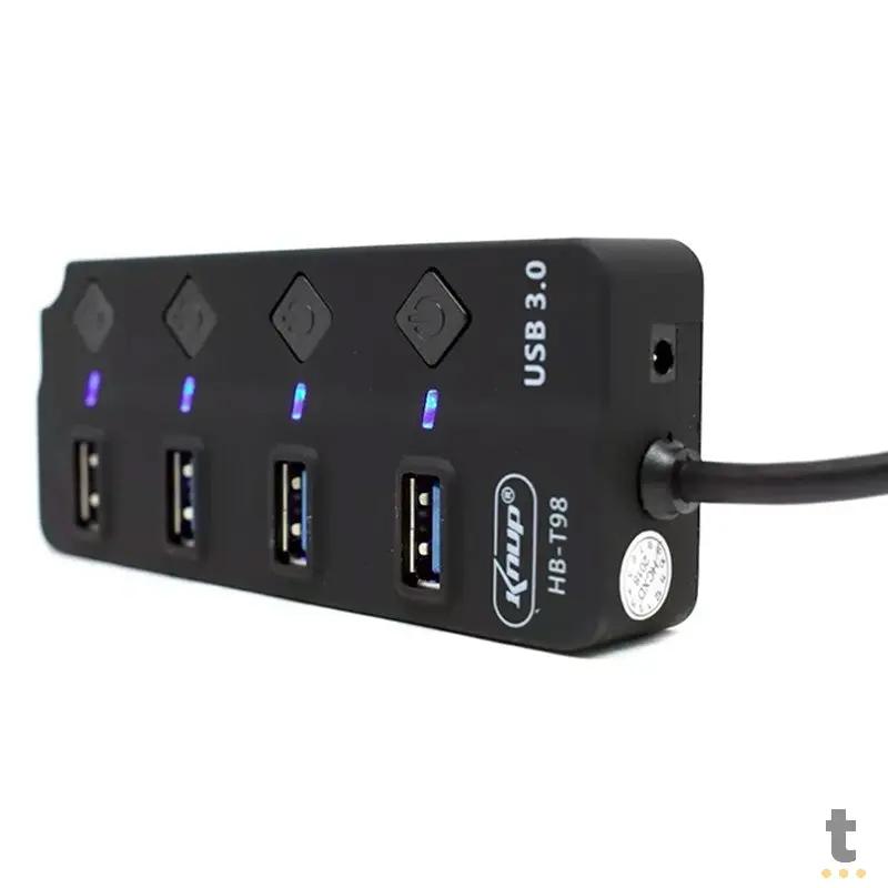 Hub Usb 4 Portas Knup Hb-T98 Usb 3.0 5 Gbps High Speed Truedata