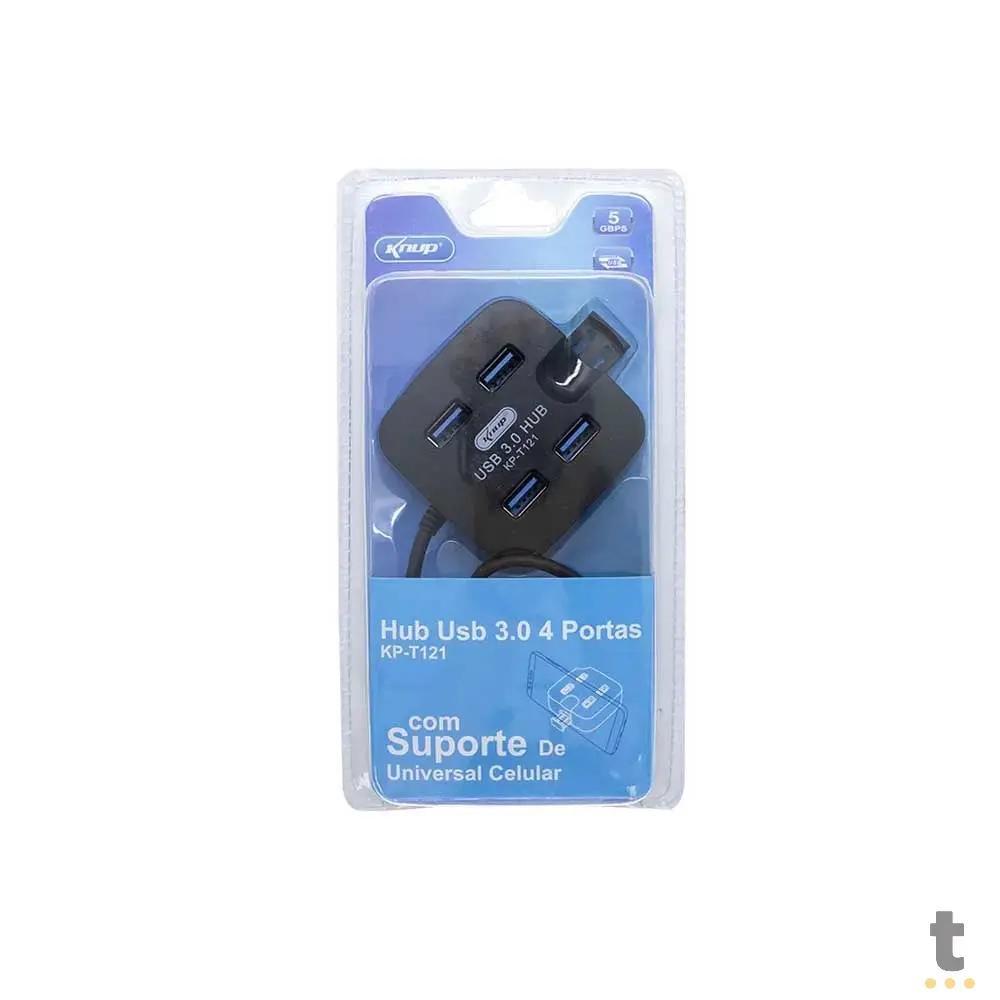 Hub Usb 4 Portas Knup kP-T121 Usb 3.0 5 Gbps High Speed Truedata