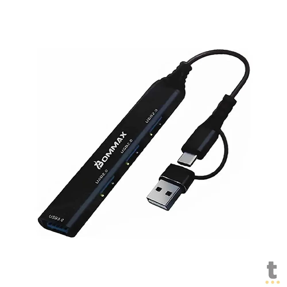 Hub Usb C/ Adaptador Tipo C 4 Portas USB-A (3x 2.0 / 1x 3.0) Bommax - BM-A612 Truedata