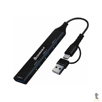 Hub Usb C/ Adaptador Tipo C 4 Portas USB-A (3x 2.0 / 1x 3.0) Bommax - BM-A612
