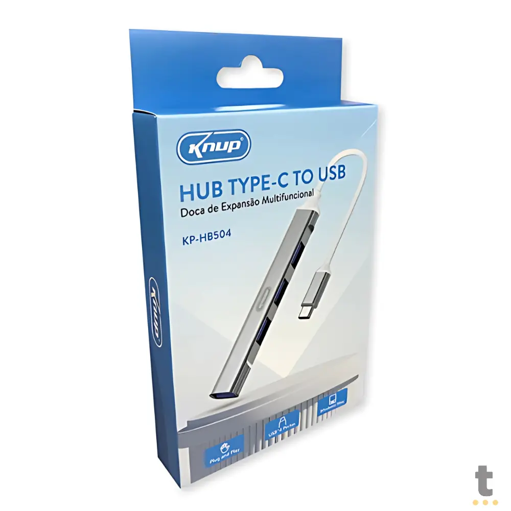 Hub Usb Tipo C 4 Portas USB 3.0 e USB 2.0 Knup - KP-HB504 Truedata