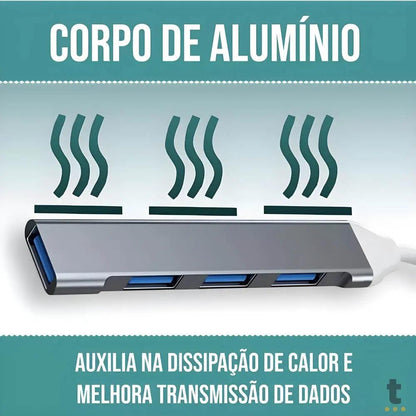 Hub Usb Tipo C P/ 3 Portas USB 2.0 + 1 Porta 3.0 Bommax - BM-A058 Truedata