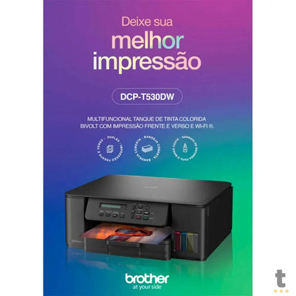 Impressora Multifuncional Tanque De Tinta Brother InkBenefit Colorida Duplex Wi-Fi Bivolt - DCP-T530DW - Refil BTD100 Truedata