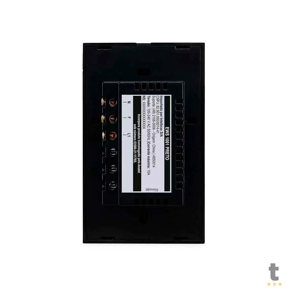 Interruptor Intelbras Smart Wi-Fi Touch 1 Tecla EWS 1001 Preto - 4850014 Truedata