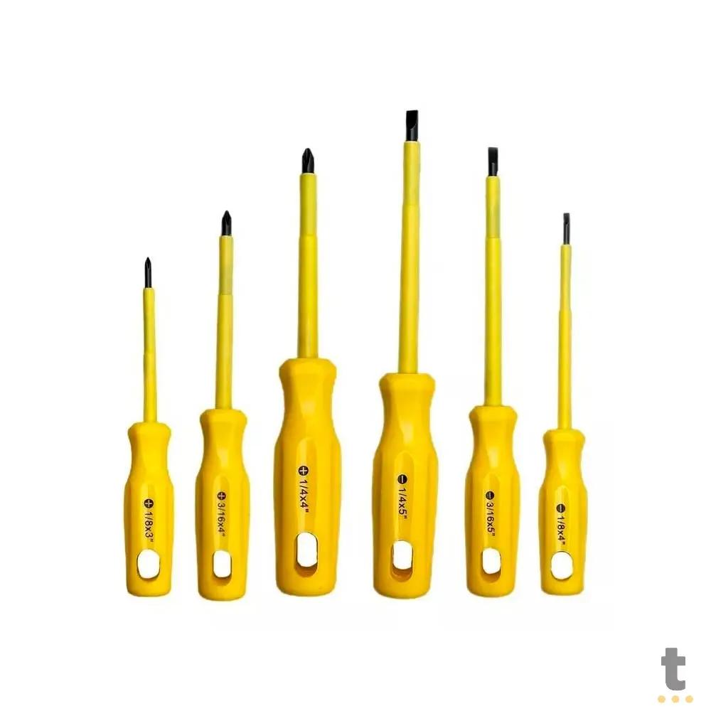 Jogo de Chaves de Fenda E Phillips com 6 Peças Sansheng - LXB-LSD Truedata