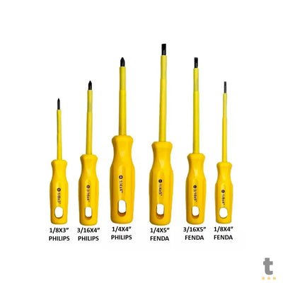 Jogo de Chaves de Fenda E Phillips com 6 Peças Sansheng - LXB-LSD