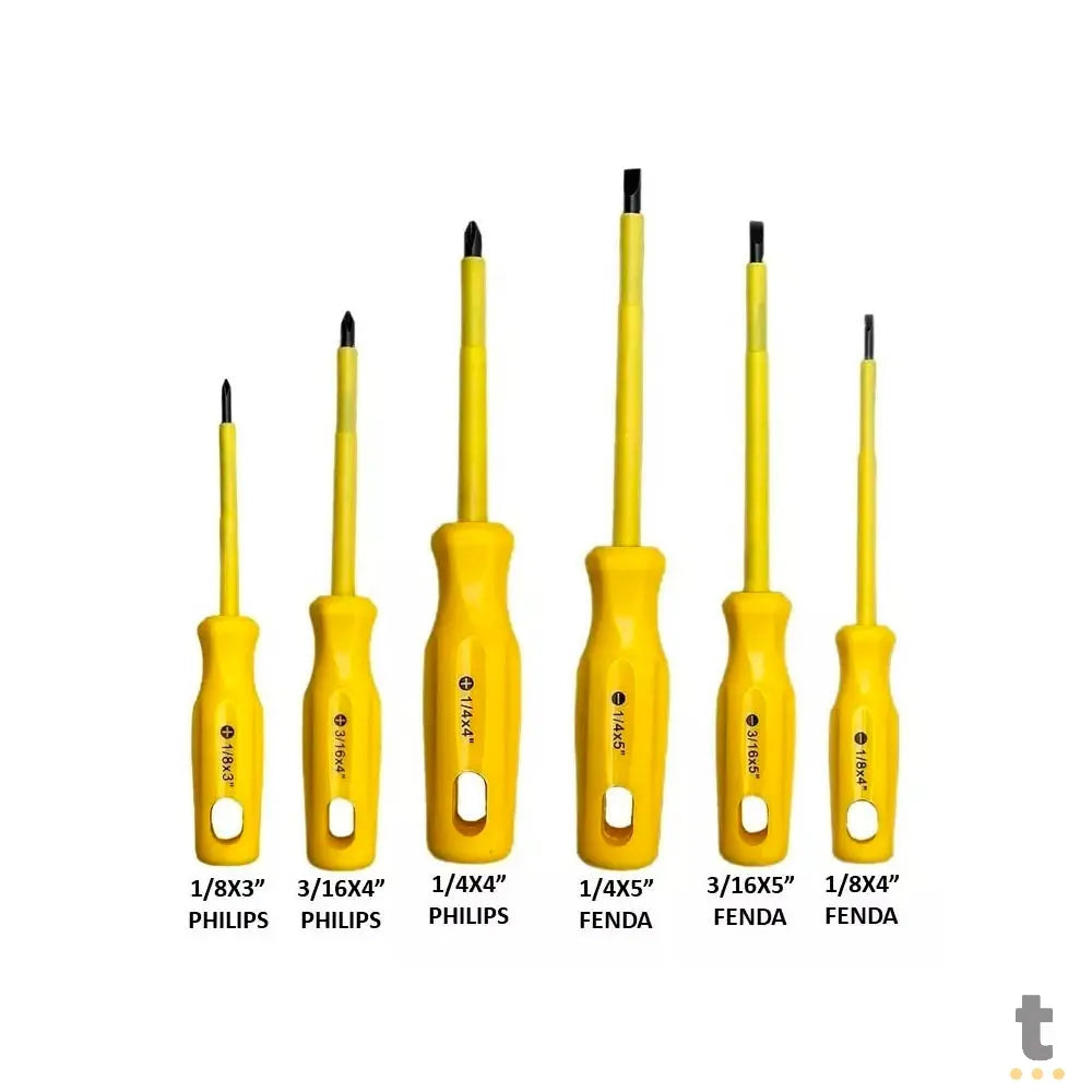 Jogo de Chaves de Fenda E Phillips com 6 Peças Sansheng - LXB-LSD Truedata