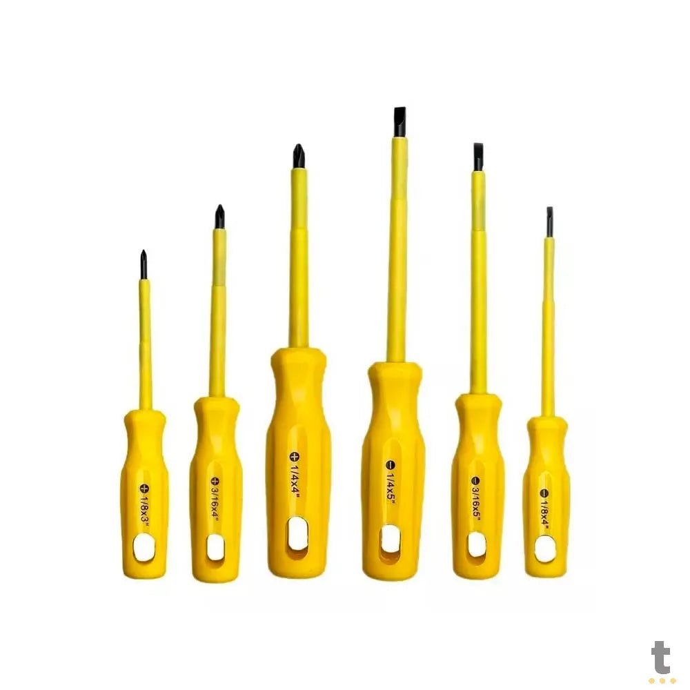 Jogo de Chaves de Fenda E Phillips com 6 Peças Sansheng - LXB-LSD Truedata