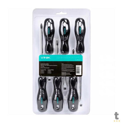 Jogo de Chaves de Fenda E Phillips com 6 Peças Vinik - 37214 Truedata