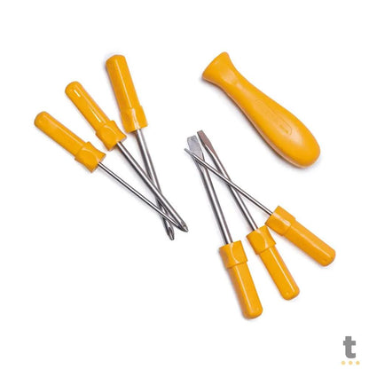 Jogo de Chaves de Fenda com Pontas Intercambiaveis 6 Peças Tramontina - 33908 Truedata