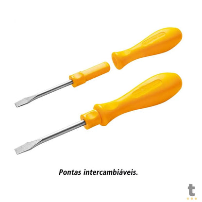 Jogo de Chaves de Fenda com Pontas Intercambiaveis 6 Peças Tramontina - 33908 Truedata