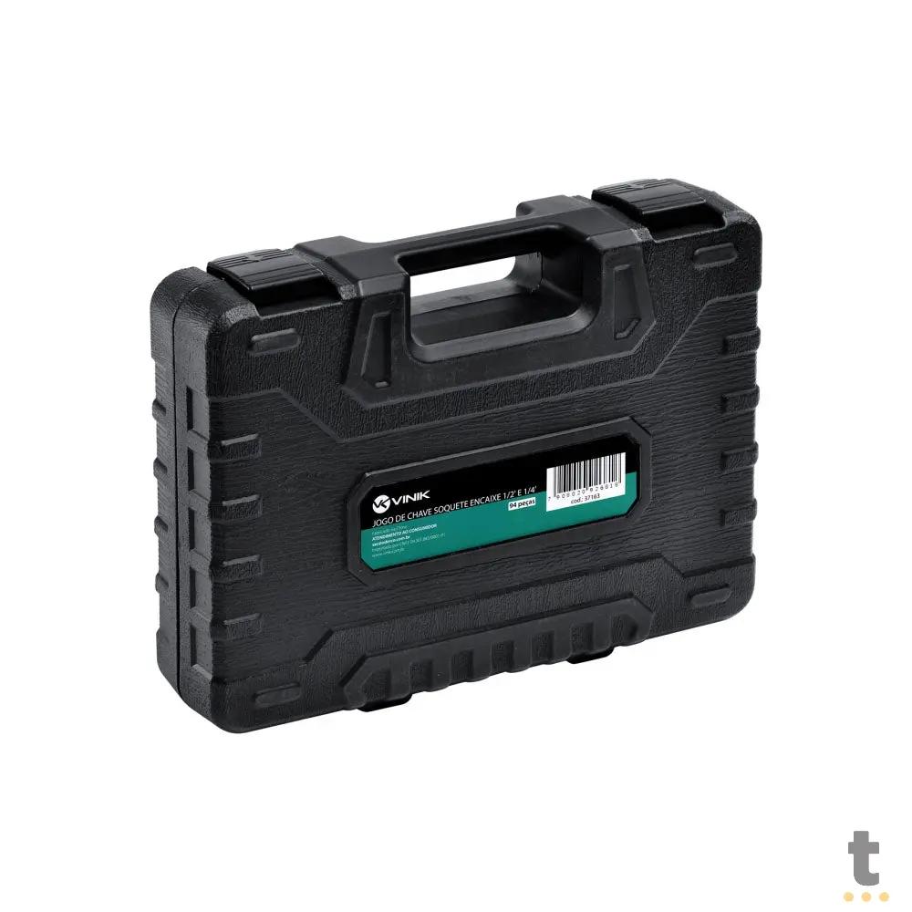 Jogo de Ferramentas Chaves Soquete Encaixe 1/2 1/4 94 Peças C/ Maleta Vinik - 37163 Truedata