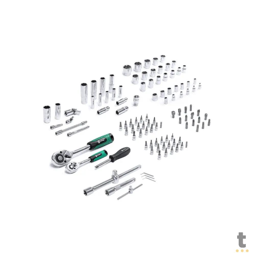 Jogo de Ferramentas Chaves Soquete Encaixe 1/2 1/4 94 Peças C/ Maleta Vinik - 37163 Truedata