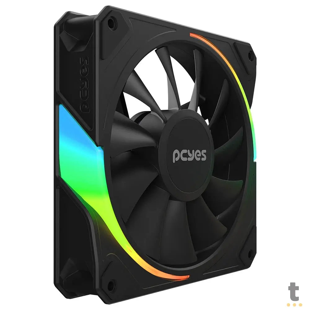 Kit 3x Cooler Fan Para Gabinete PCYes Sangue Frio 3 ARGB Black Vulcan 120mm + Controladora - K3ARGBSF3BR Truedata