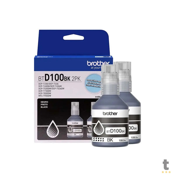 Kit C/ 2 Refil De Tinta Brother Preto 108ml - BTD1002PK