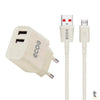 Kit Carregador de Parede 2 USB + Cabo Micro USB V8 Ecoo 1m GShield - GS-6788 Truedata