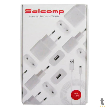 Kit Carregadores Usb - Carregador de Tomada Usb + Cabo Micro Usb Salcomp Branco - S11D38KIT Truedata