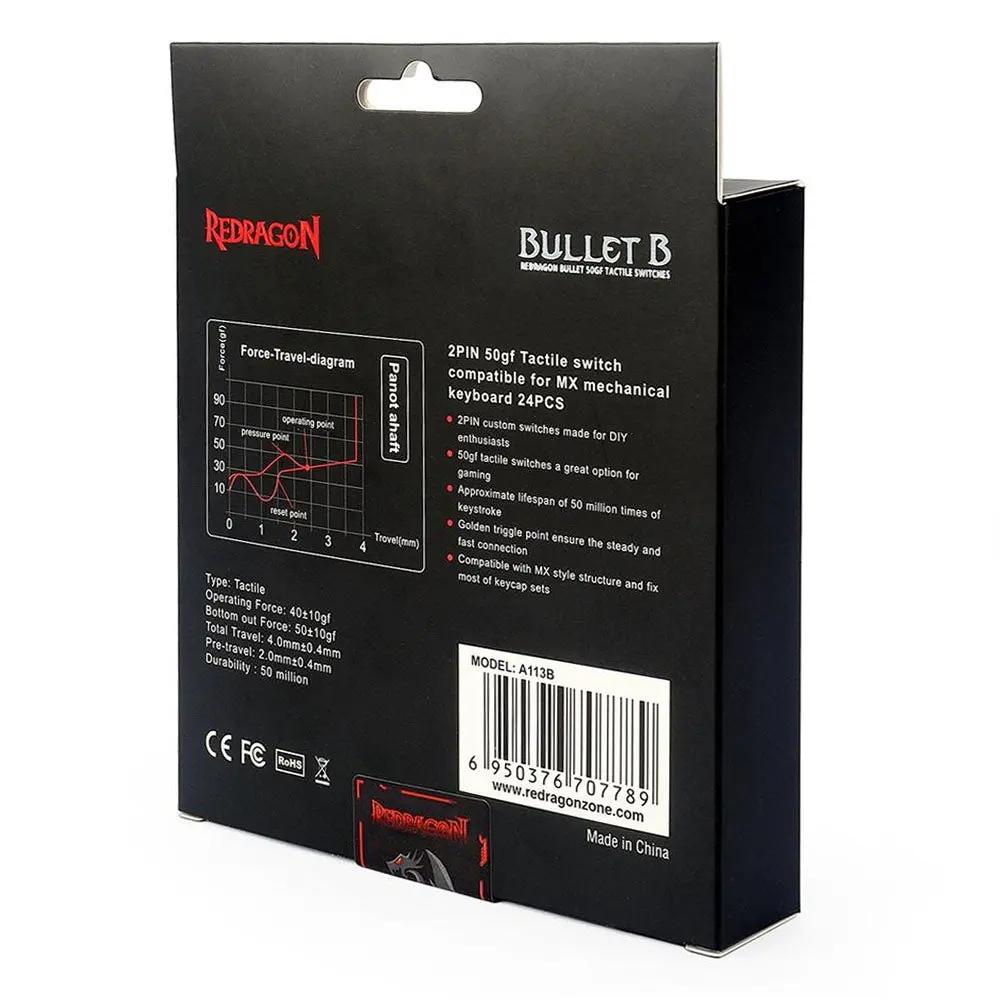 Kit Com 24 Switches Para Teclado Mecanico Redragon Bullet B - A113B Truedata