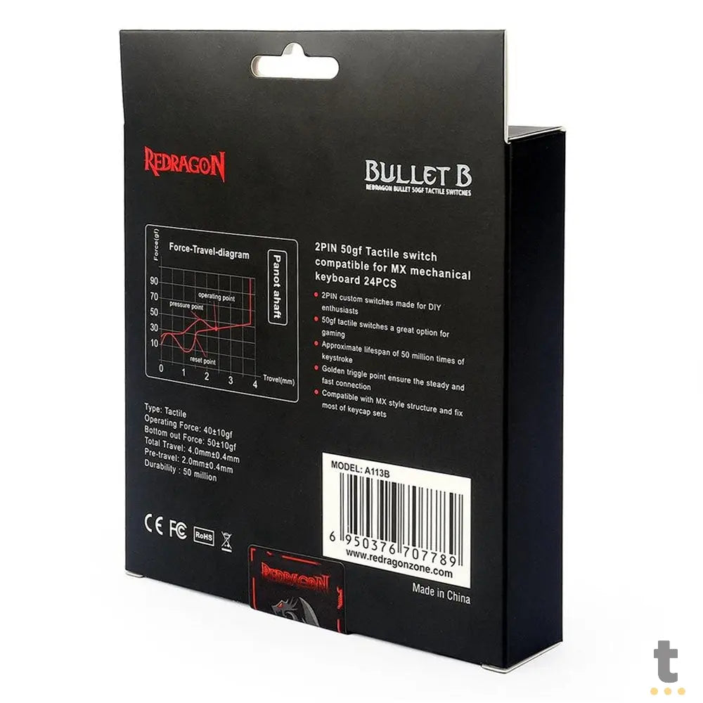 Kit Com 24 Switches Para Teclado Mecanico Redragon Bullet B - A113B Truedata