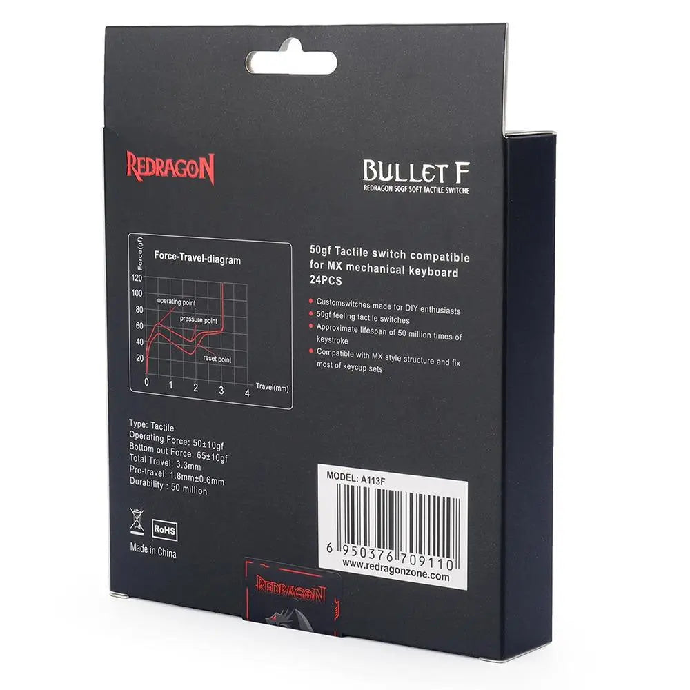 Kit Com 24 Switches Para Teclado Mecanico Redragon Bullet F - A113F Truedata