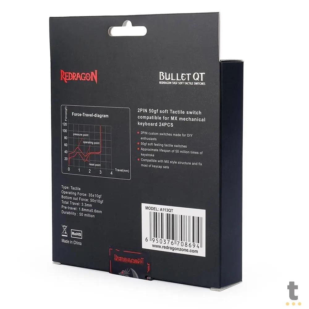 Kit Com 24 Switches Para Teclado Mecanico Redragon Bullet QT - A113QT Truedata