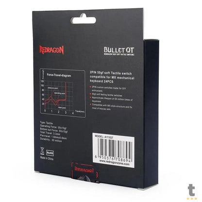 Kit Com 24 Switches Para Teclado Mecanico Redragon Bullet QT - A113QT Truedata