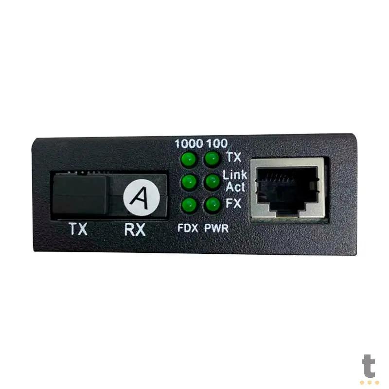 Kit Conversor de Midia Óptico (Par) Monomodo Gigabit 35SM 20KM 1F SC Flexmedia - MCFO/ETHFG35S20 Truedata