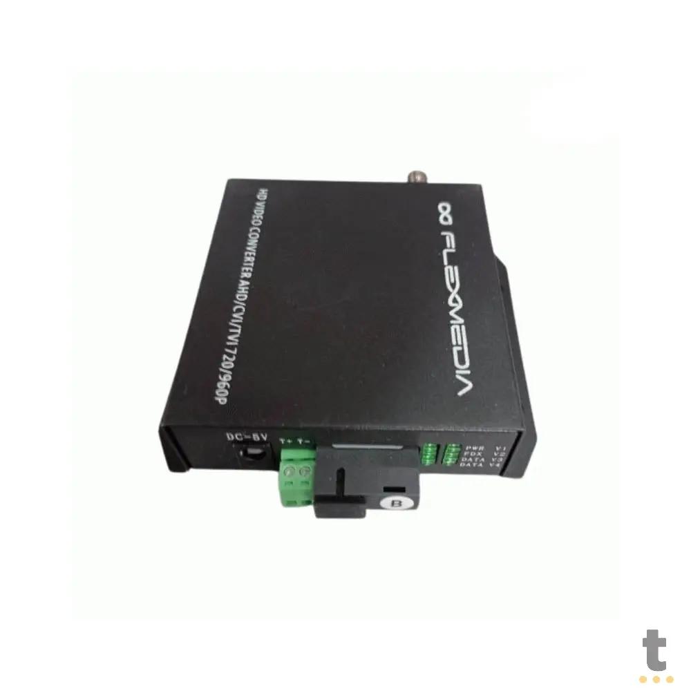 Kit Conversor de Video, Dados e Seriais Flexmedia 1 Video RX TVI/CVI/AHD SM 20KM SC 720P + RS485 - HDAFO/VDS20 Truedata