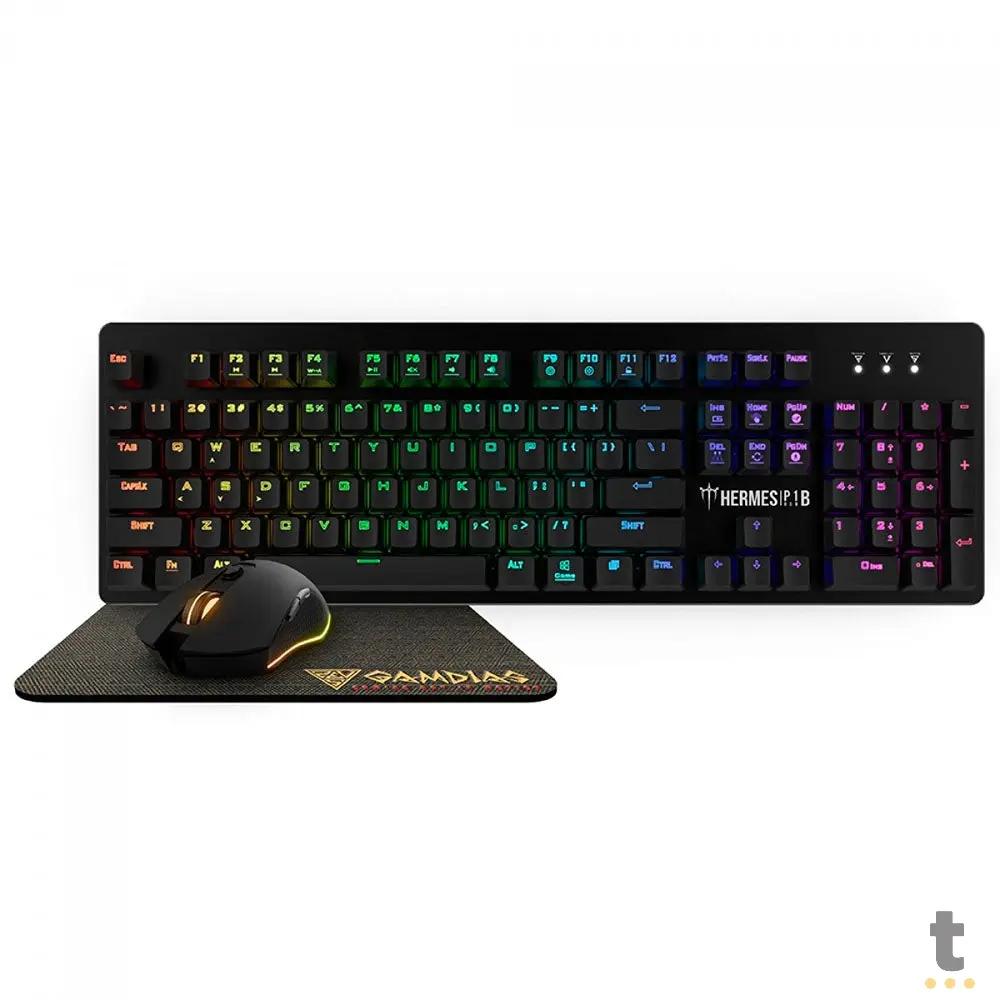 Kit Gamer Gamdias Hermes P1B Teclado + Mouse + Mousepad Truedata