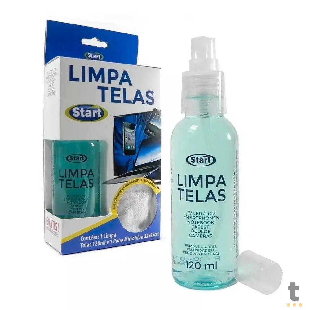 Kit Limpa Tela 120ml C/ Pano em Microfibra Start Truedata