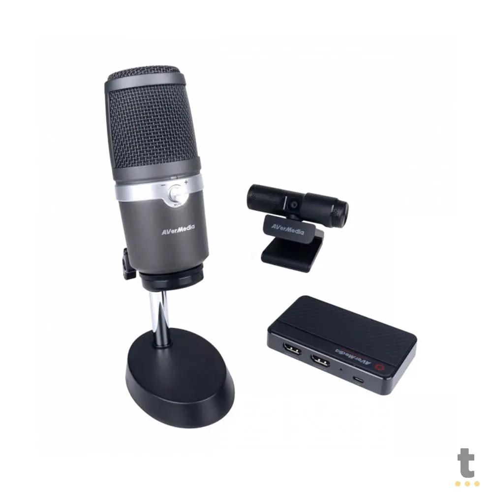Kit Live Streamer Avermedia - Placa de Captura GC311 + Microfone AM310 + Webcam 1080P - BO311 Truedata