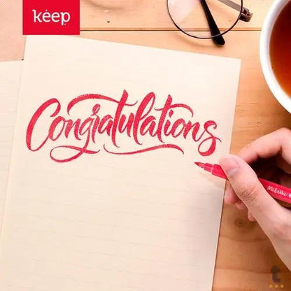 Kit Marcador Artistico Keep Metallic Brush C/ 5 Unidades Multicores Efeito Brilhante - MR057 Truedata