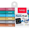 Kit Marcador Artistico Keep Metallic Brush C/ 5 Unidades Multicores Efeito Brilhante - MR057 Truedata