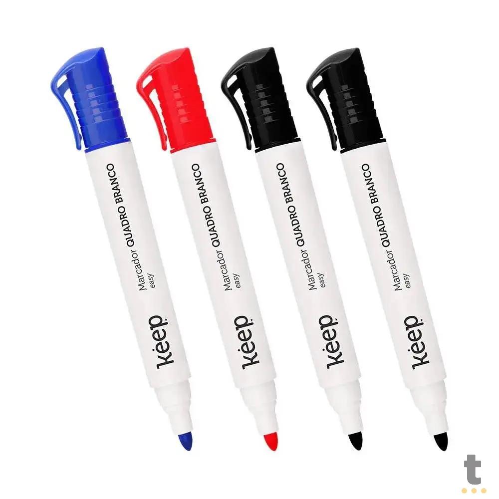 Kit Marcador de Quadro Branco Keep - Estojo com 4 Unidades Multicores - MR048 Truedata