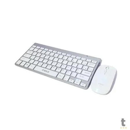Kit Mini Teclado e Mouse Sem fio Gold USB Slim Prata - TCD-02 Truedata